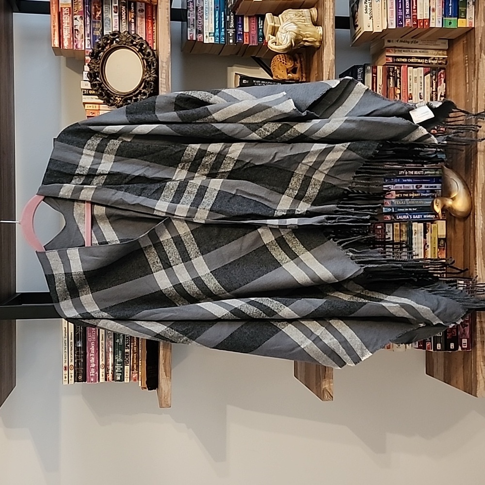 Gray winter poncho